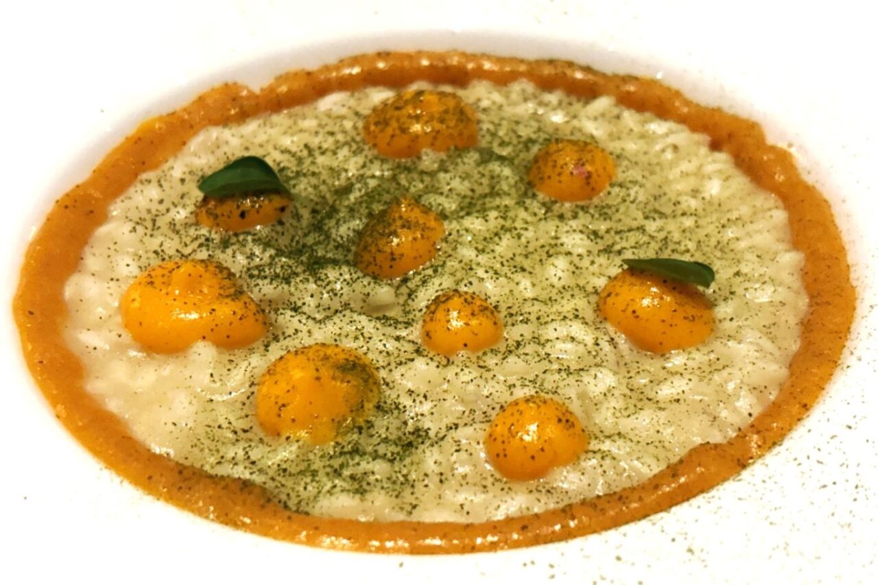 Roncolo 1888 ristorante La Limonaia risotto carote alloro arancia amara