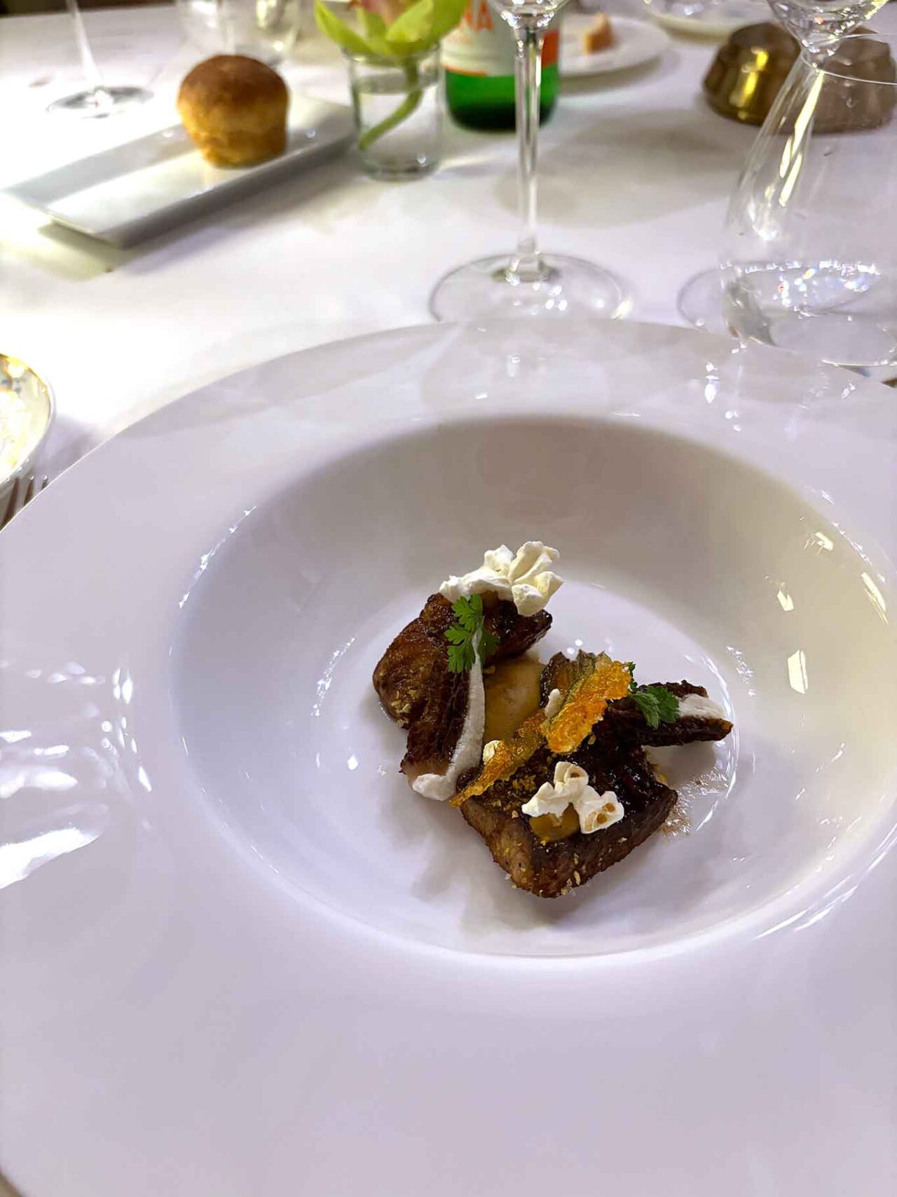 anguilla ripassata nell'aceto di Dario Croci alla cena Convergenze