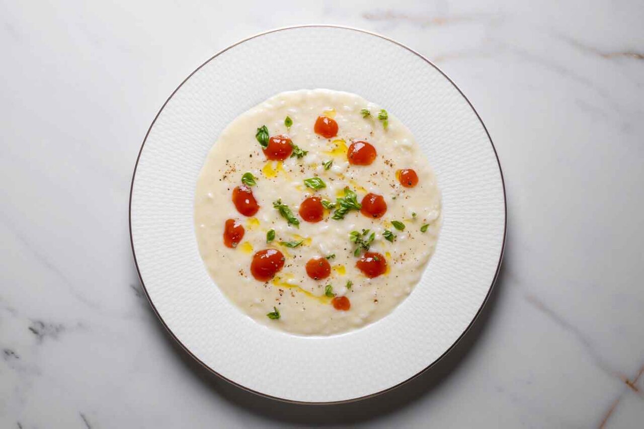 il risotto del ristorante Devoti dell'Hotel La Monastica a Buggiano Castello