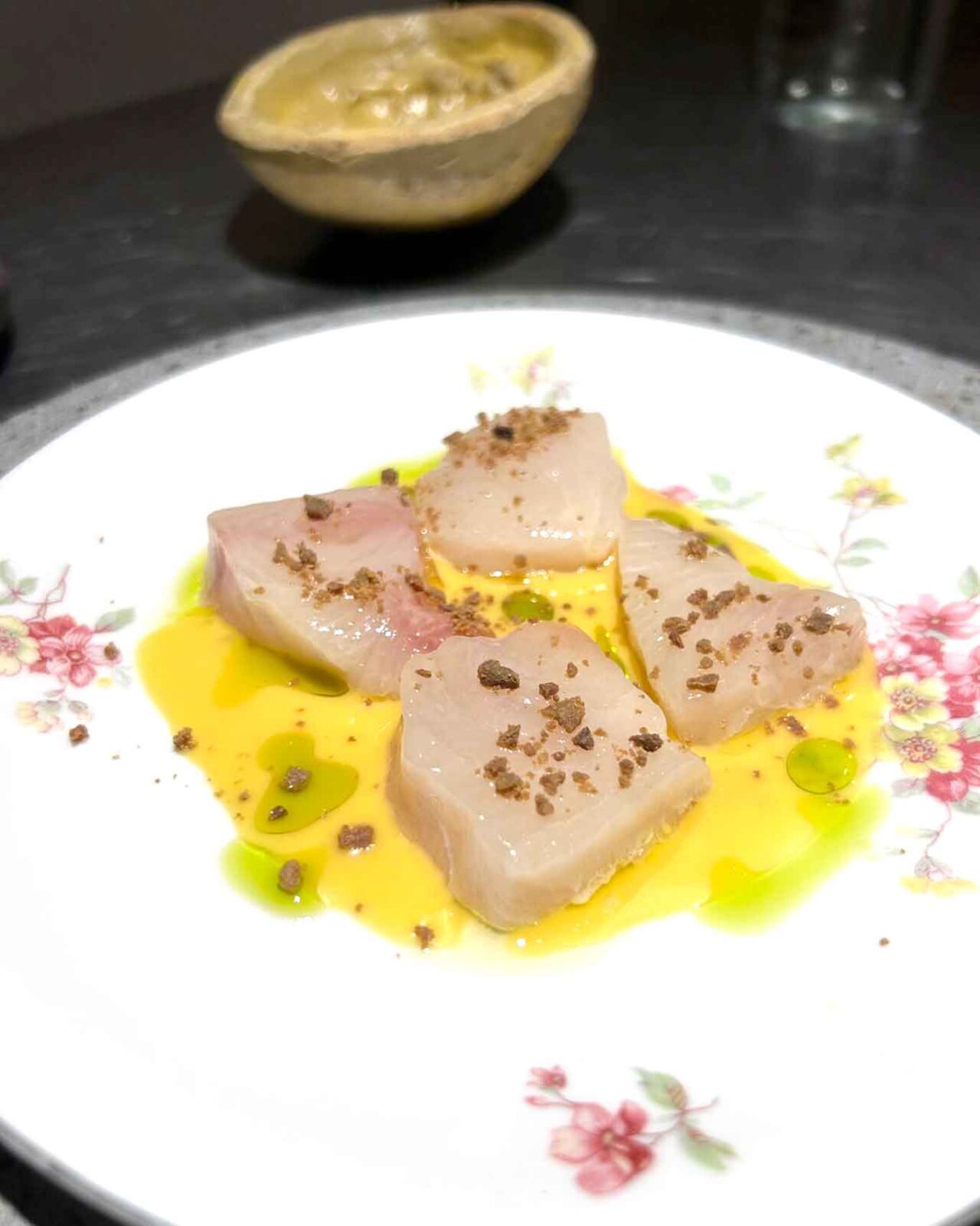 la ricciola del ristorante Materia Spazio Cucina a Catania