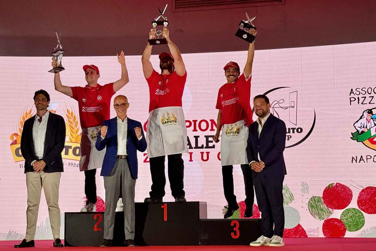 i vincitori della categoria Pizza Contemporanea del Campionato Mondiale del Pizzaiuolo 2026 Trofeo Caputo