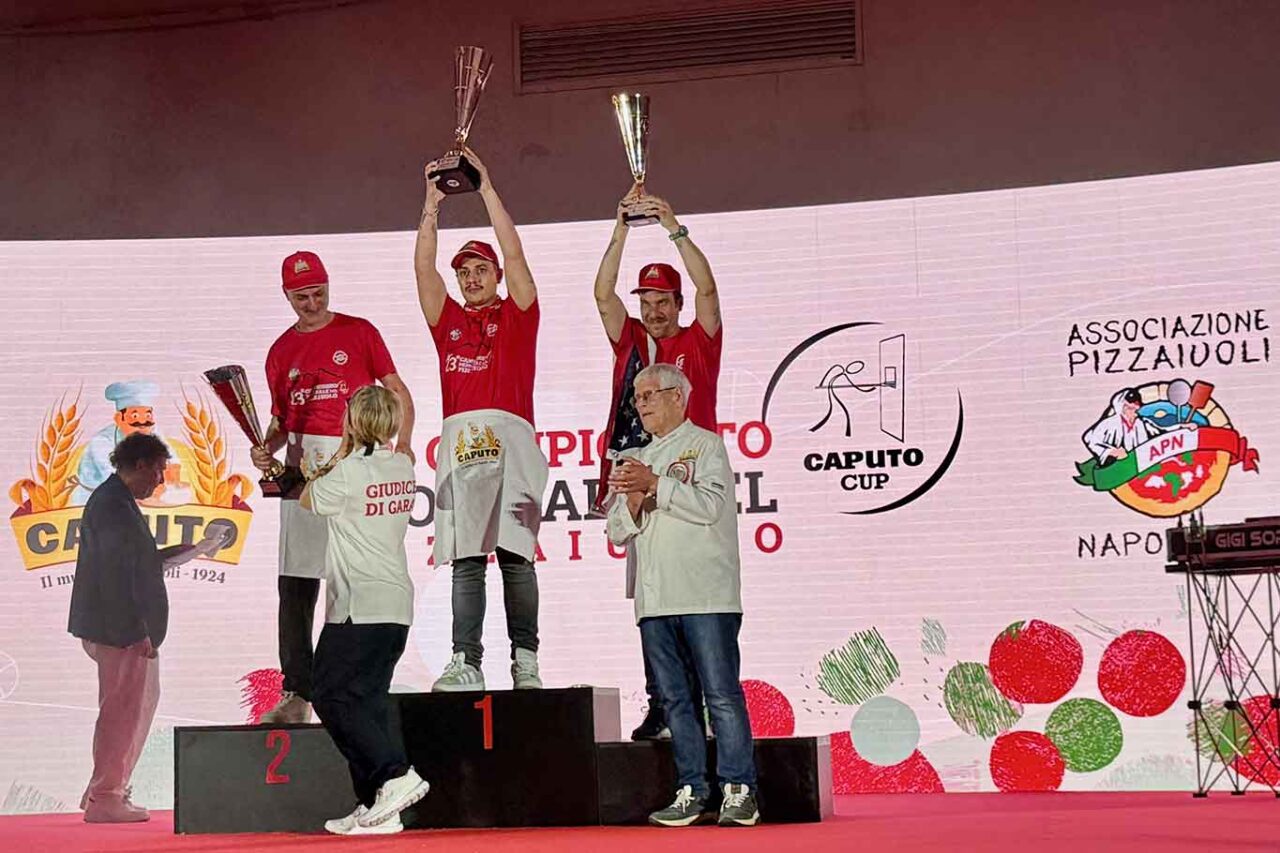 i vincitori della categoria Pizza in Teglia del Campionato Mondiale del Pizzaiuolo 2026 Trofeo Caputo