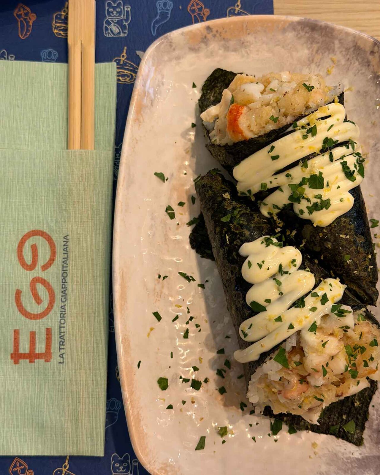 Ego Sushi trattoria giapponese a Napoli: temakiello, il cuoppo