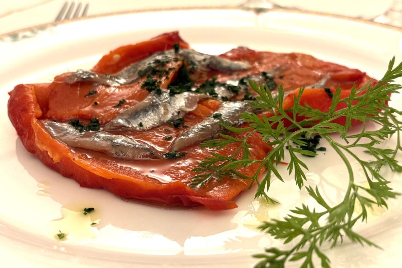 Trattoria I Bologna Rocchetta Tanaro antipasto peperone con acciughe