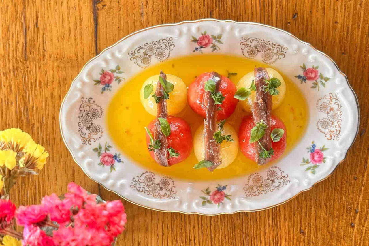 Pomodori e alici alla Trattoria della Fortuna