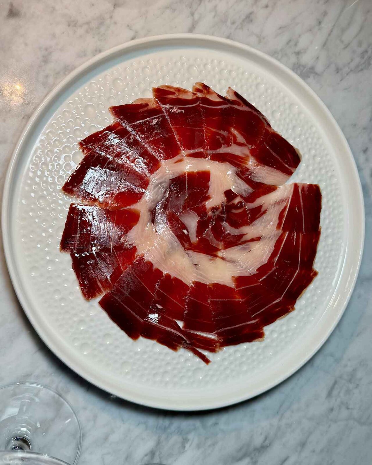 il prosciutto iberico nella carta della carne del bistrot il Borgo sul porto di Acciaroli