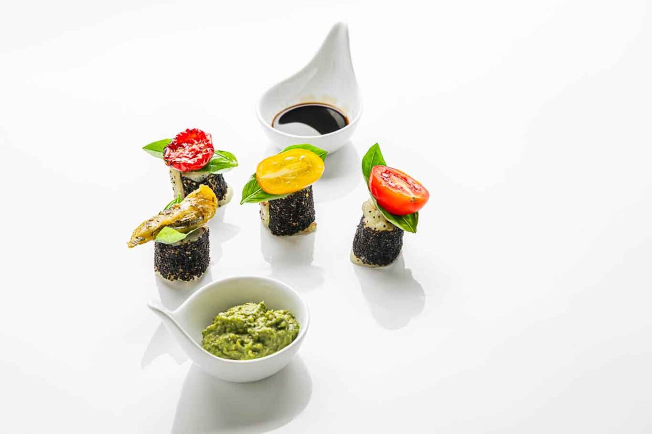 la pizza sushi della pizzeria La Piedigrotta a Varese 