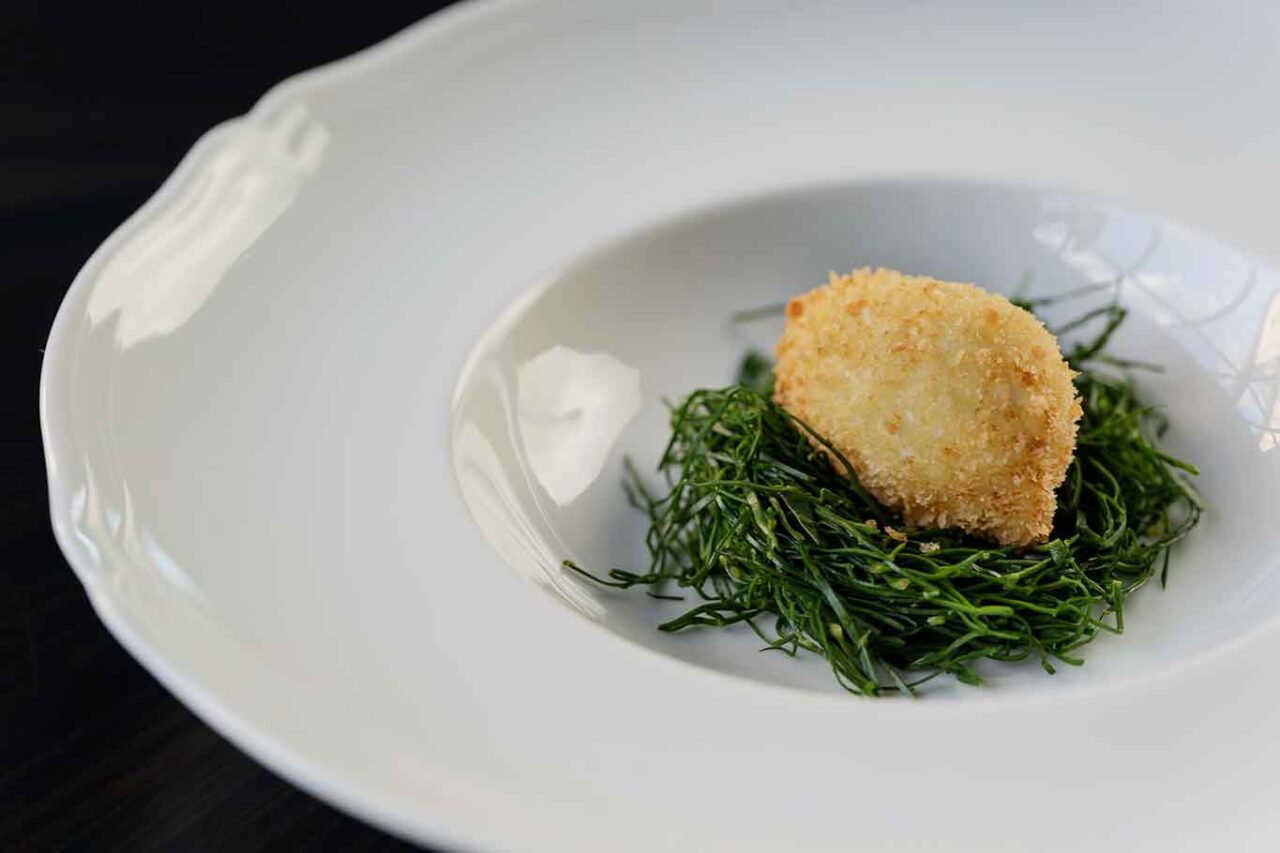l'uovo fritto del ristorante La Locanda del Borgo di Aquapetra Resort a Telese Terme