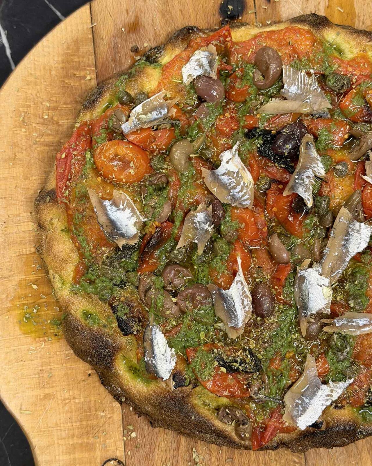 la pizza marinara in pala della pizzeria I Fontana a Somma Vesuviana per il Campionato 2026