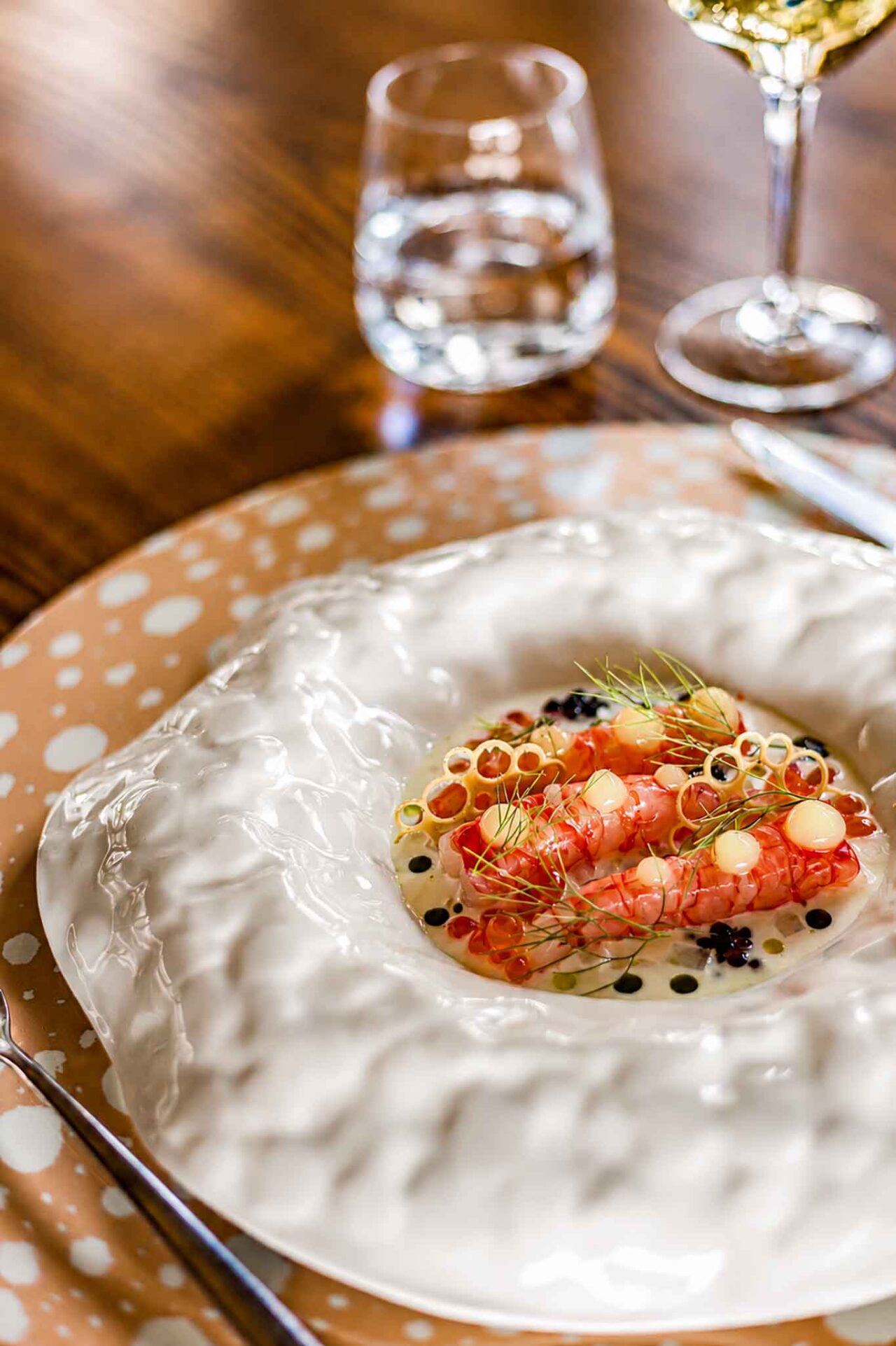 i gamberi del ristorante Fluctus del Giardino Eden a Ischia