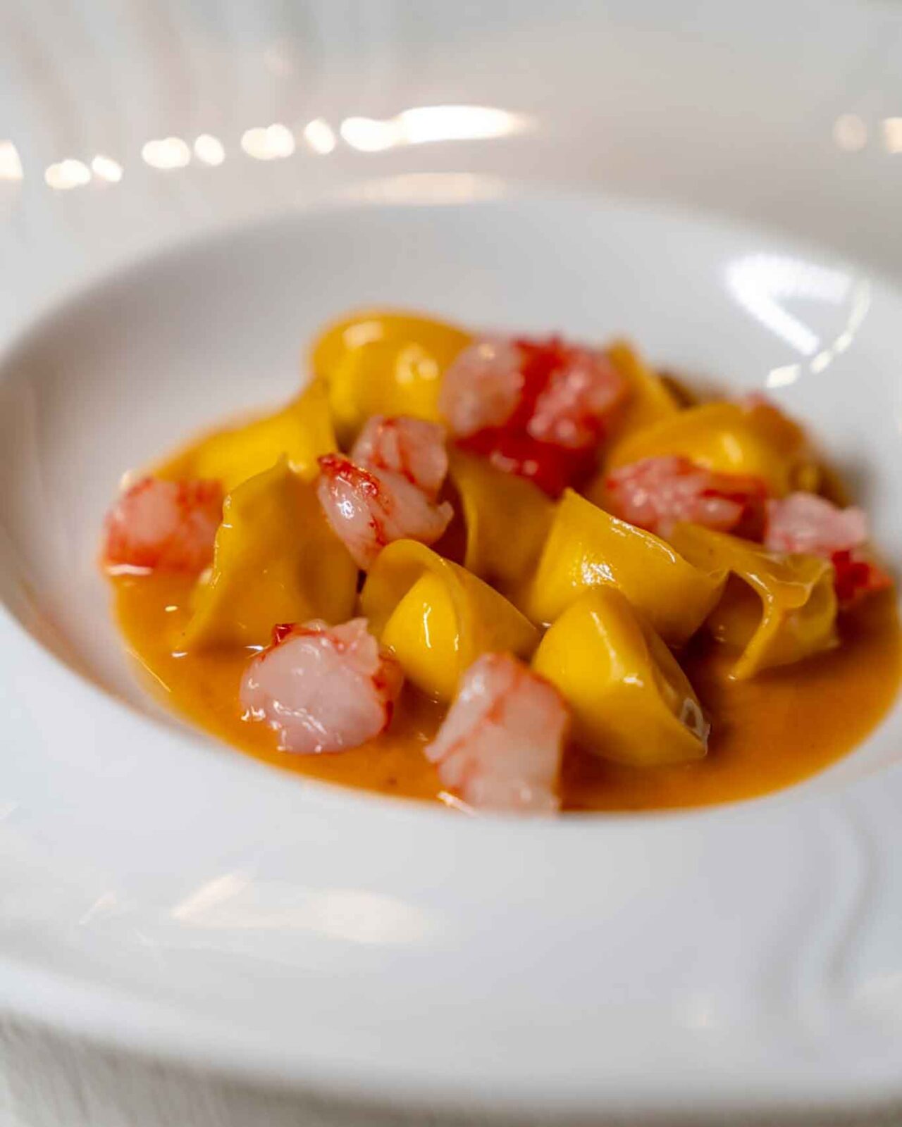 i tortelli del ristorante stellato di pesce Quintessenza a Trani