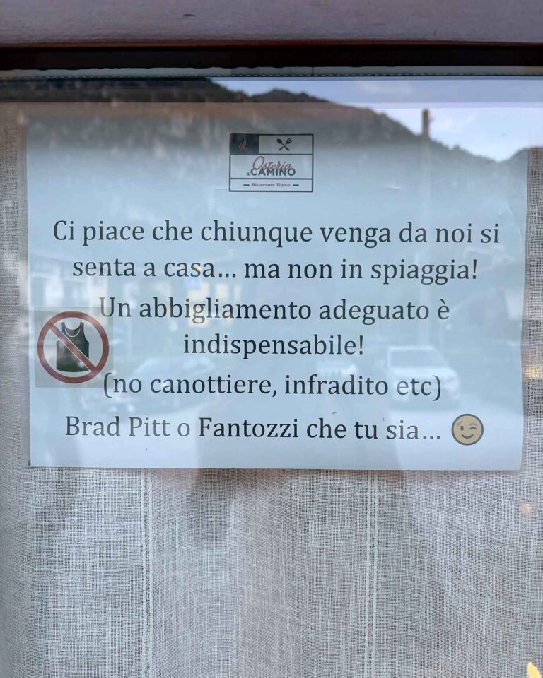 L’osteria vicino al Lago di Lecco che vieta canottiere e infradito