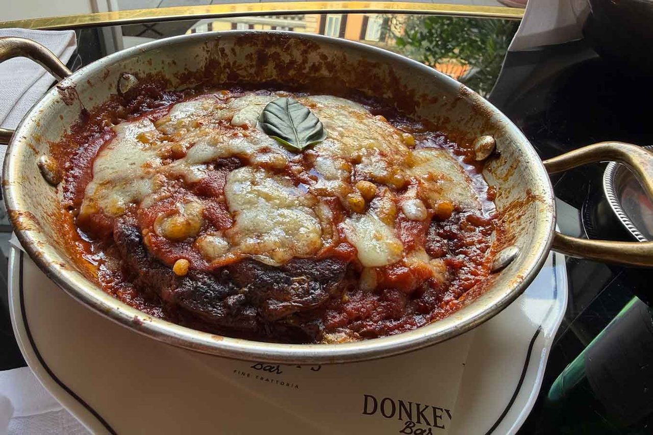 la parmigiana di Donkey's trattoria fine a Roma
