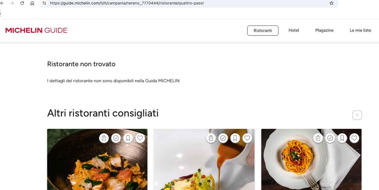 la scheda del ristorante Quattro Passi sulla Guida Michelin on line