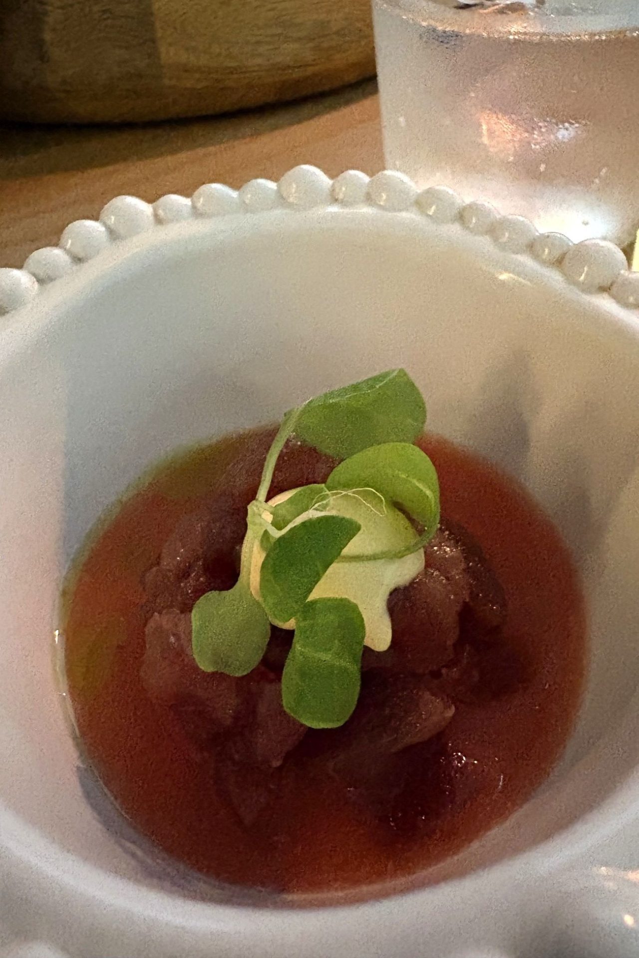 tartare su gazpacho del ristorante Imaginarium a Torino