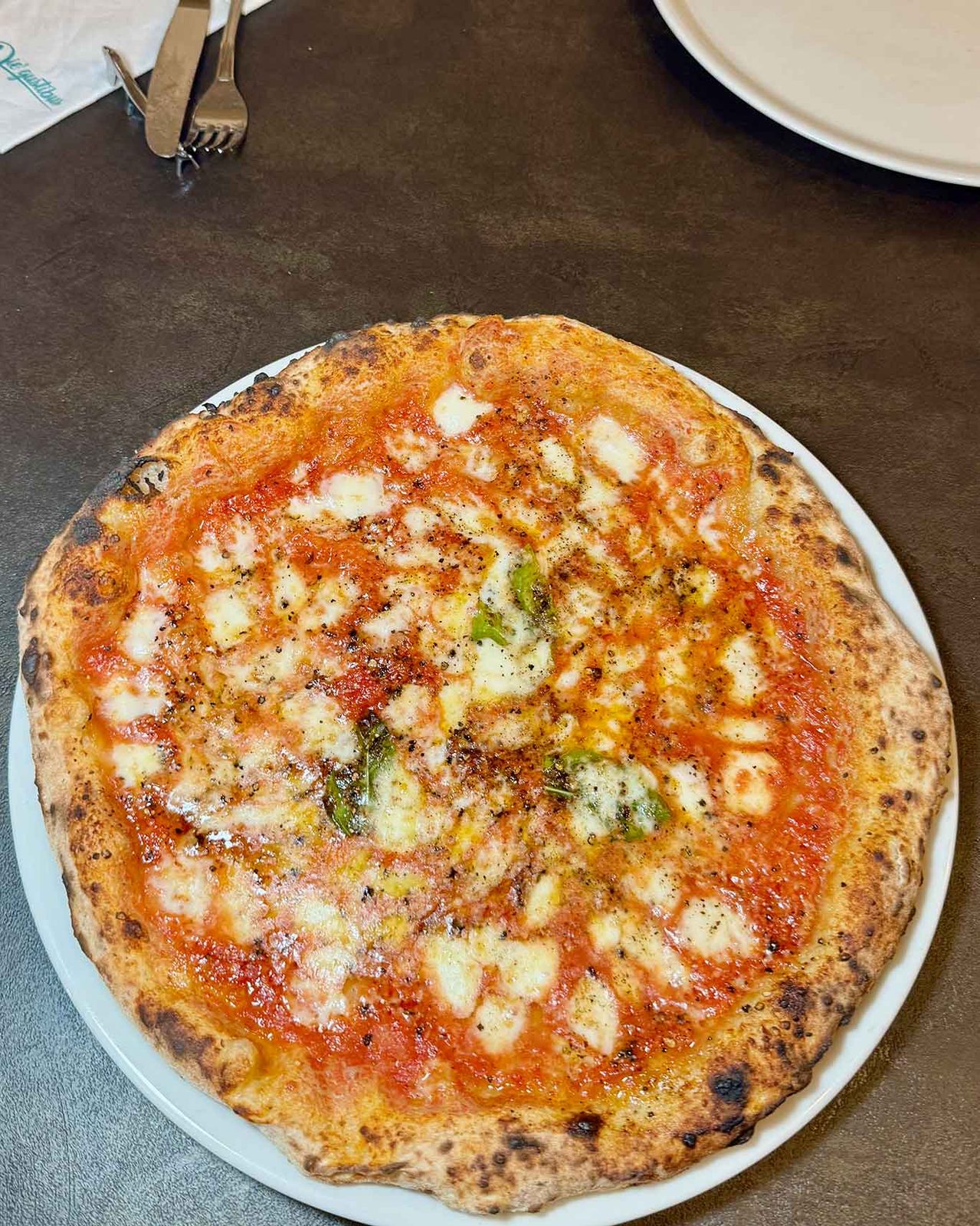 la pizza provola e pepe della pizzeria Die' Gustibus a Giffoni Sei Casali
