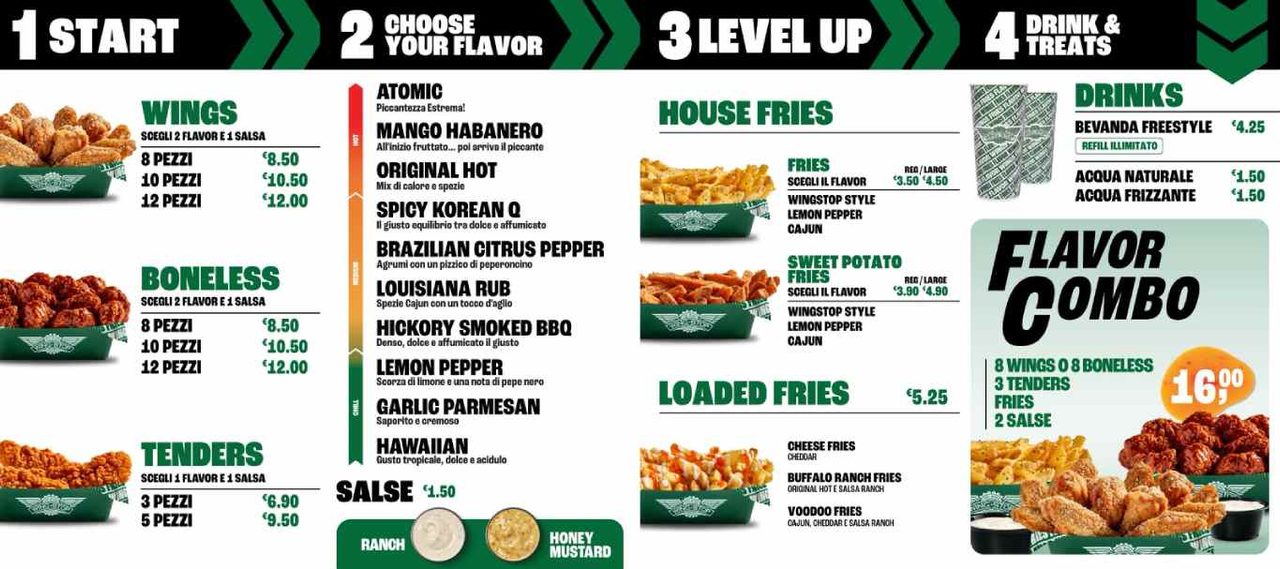 wingstop pollo bastianich menu