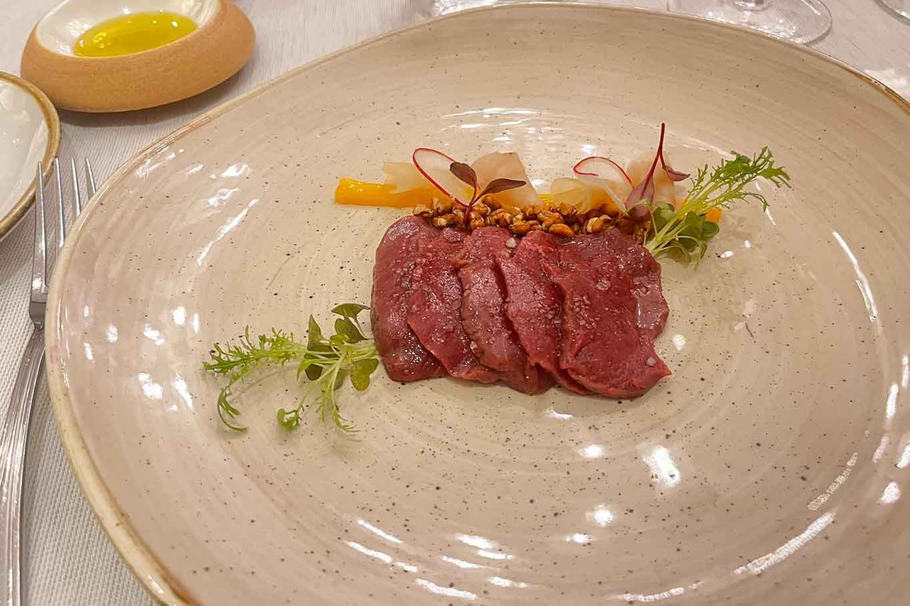 il capriolo del ristorante Gli Affreschi dell'hotel Monastero di Cortona