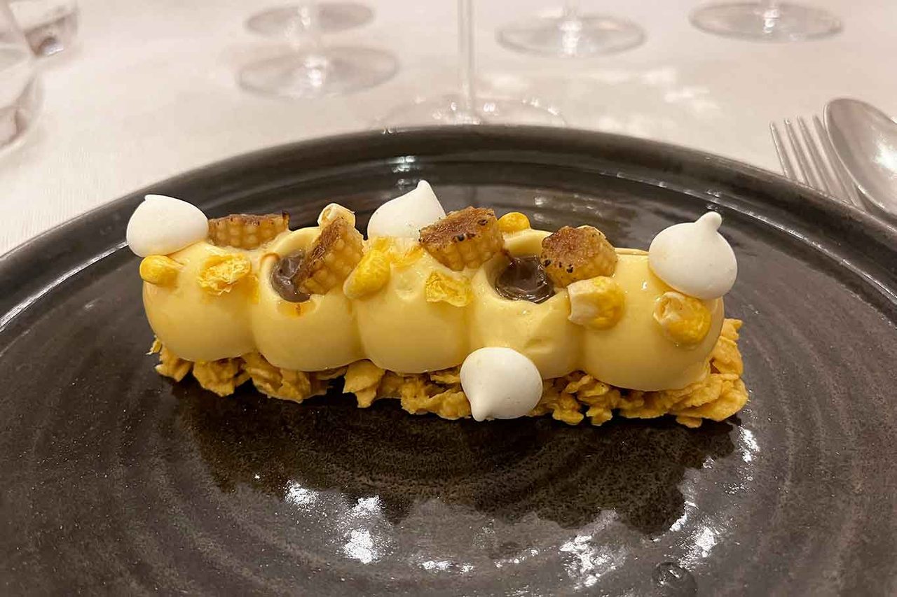 il dolce del ristorante Gli Affreschi dell'hotel Monastero di Cortona