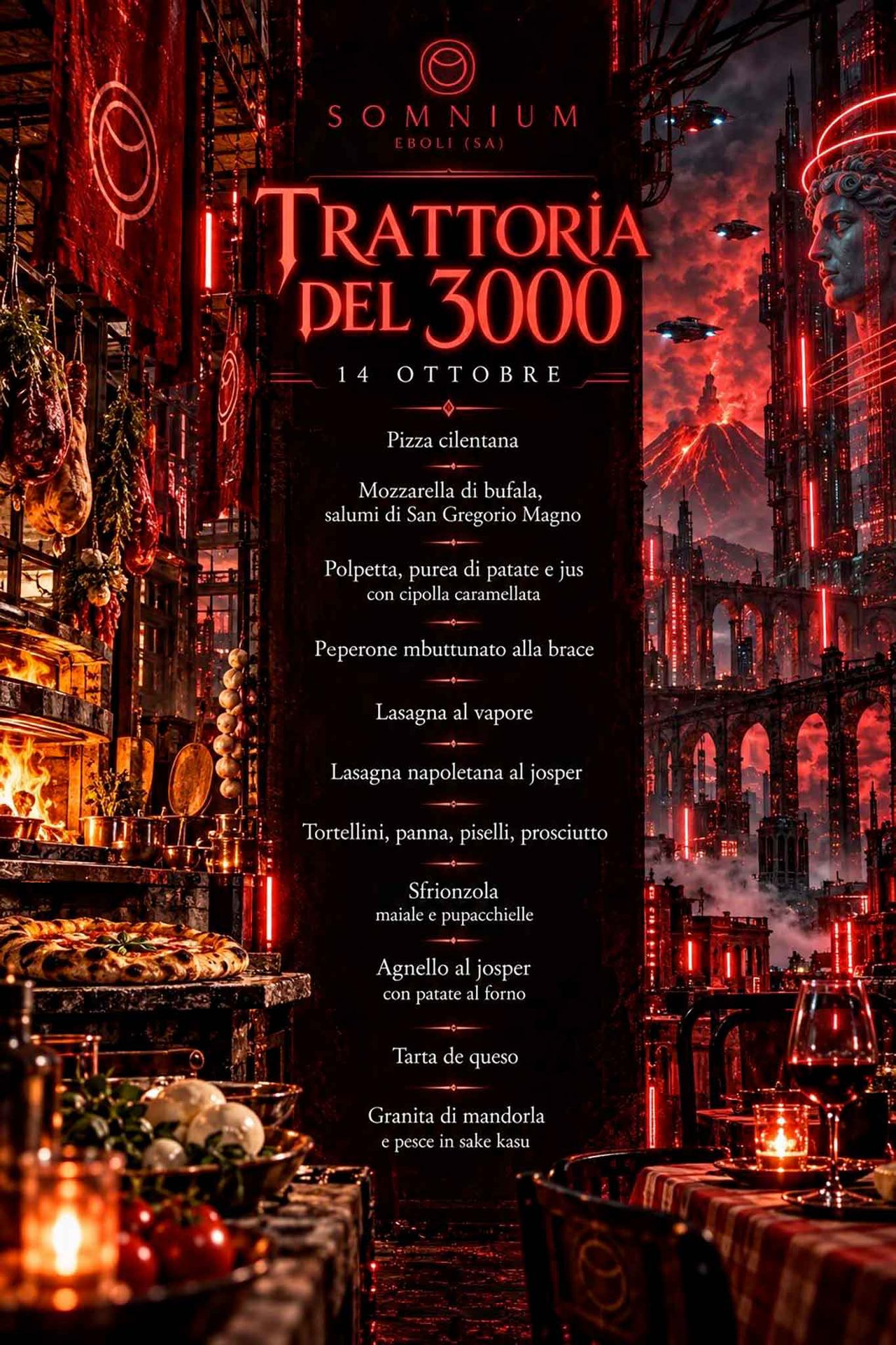 il menu della Trattoria del 3000 di Eboli per un matrimonio