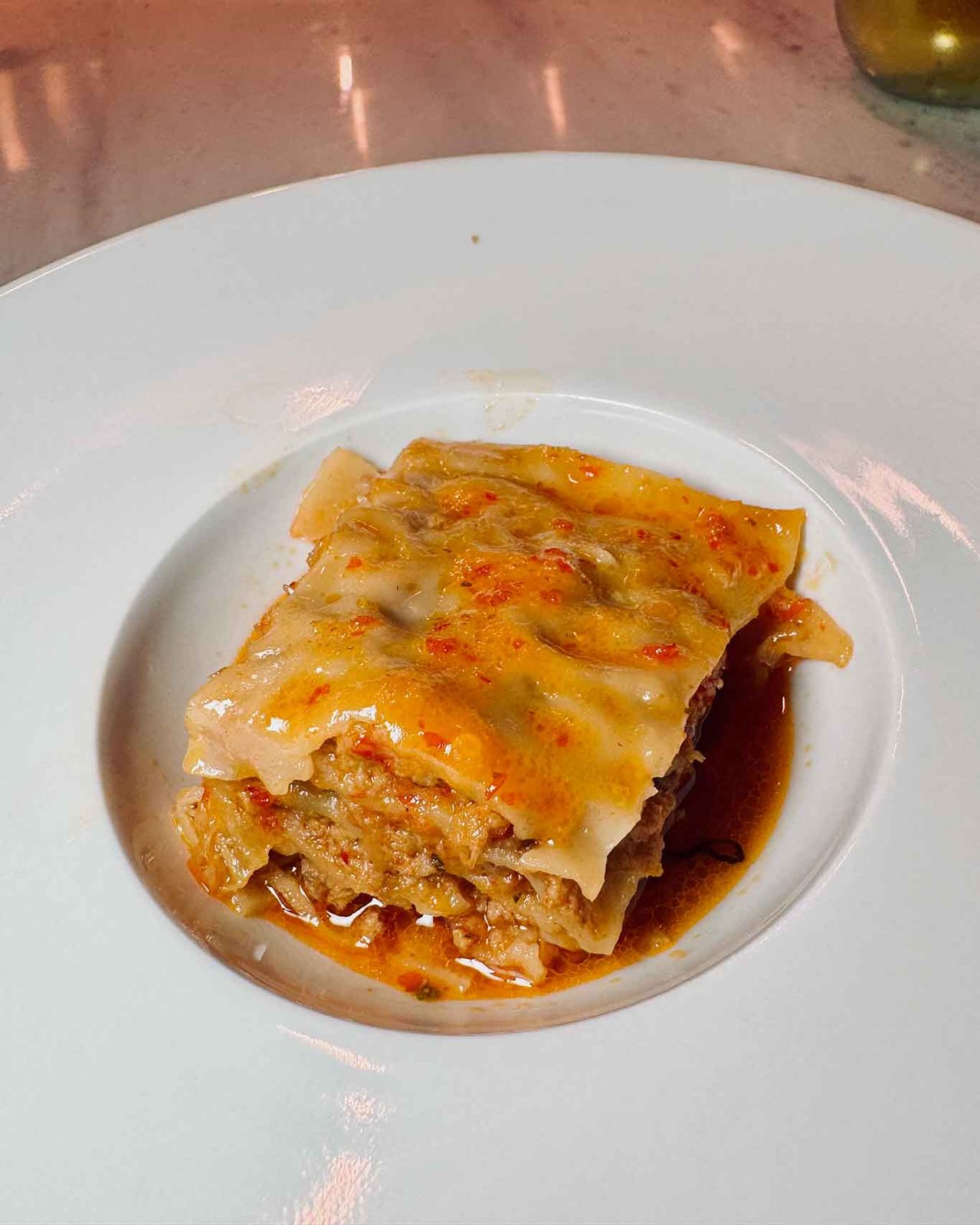 la lasagna orientale della Trattoria del 3000 di Eboli per un matrimonio