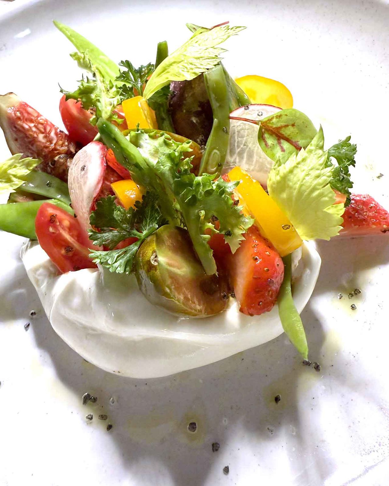 la burrata del ristorante Uliveto dell'hotel Rome Cavalieri