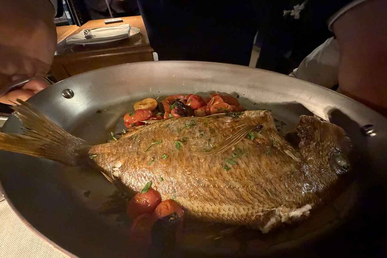 il dentice del ristorante Uliveto dell'hotel Rome Cavalieri